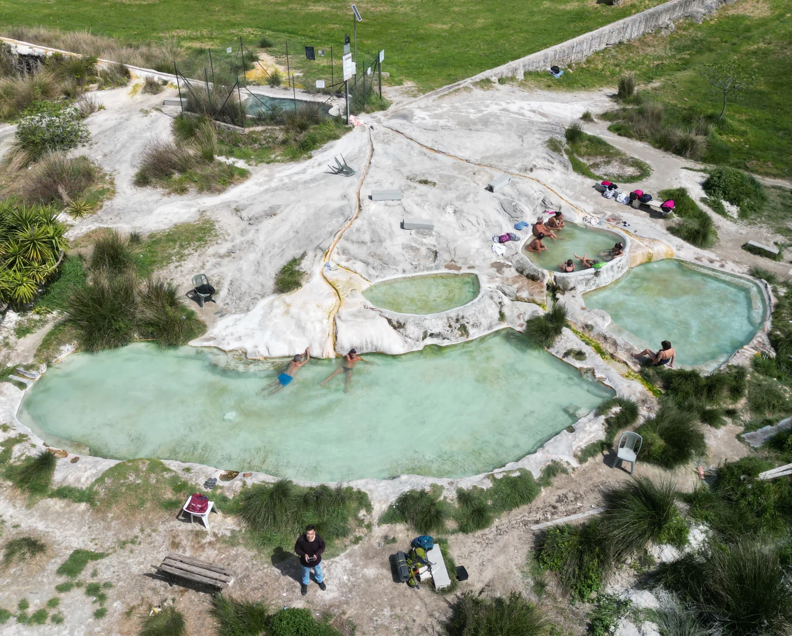 Les 4 bassins de la piscine Carletti à Viterbo