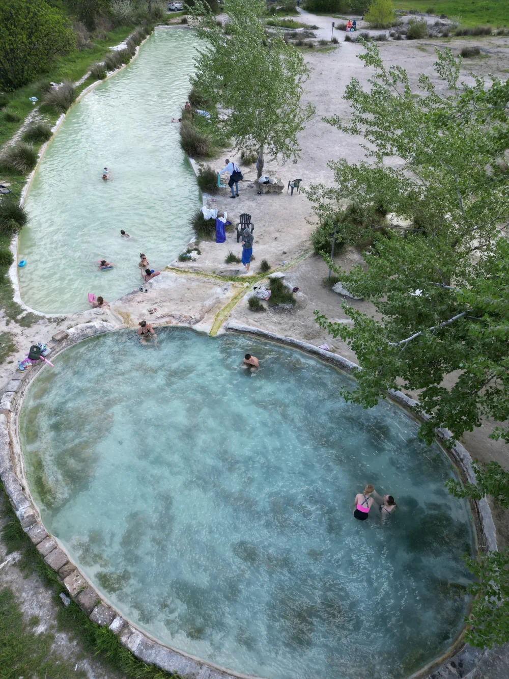 Les 2 piscines naturelles des Thermes de Bullicame à Viterbo